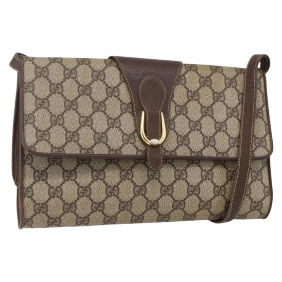 GUCCI GG Supreme Shoulder Bag PVC Beige Gold 904 02 050 Auth 149956 - Picture 1 of 16